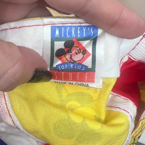 Disney Vintage 90s Mickey Mouse AOP Painters Hat Cap Kids Youth OS One Size - Picture 7 of 8